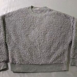 GAP Gray Crewneck Sherpa Sweater